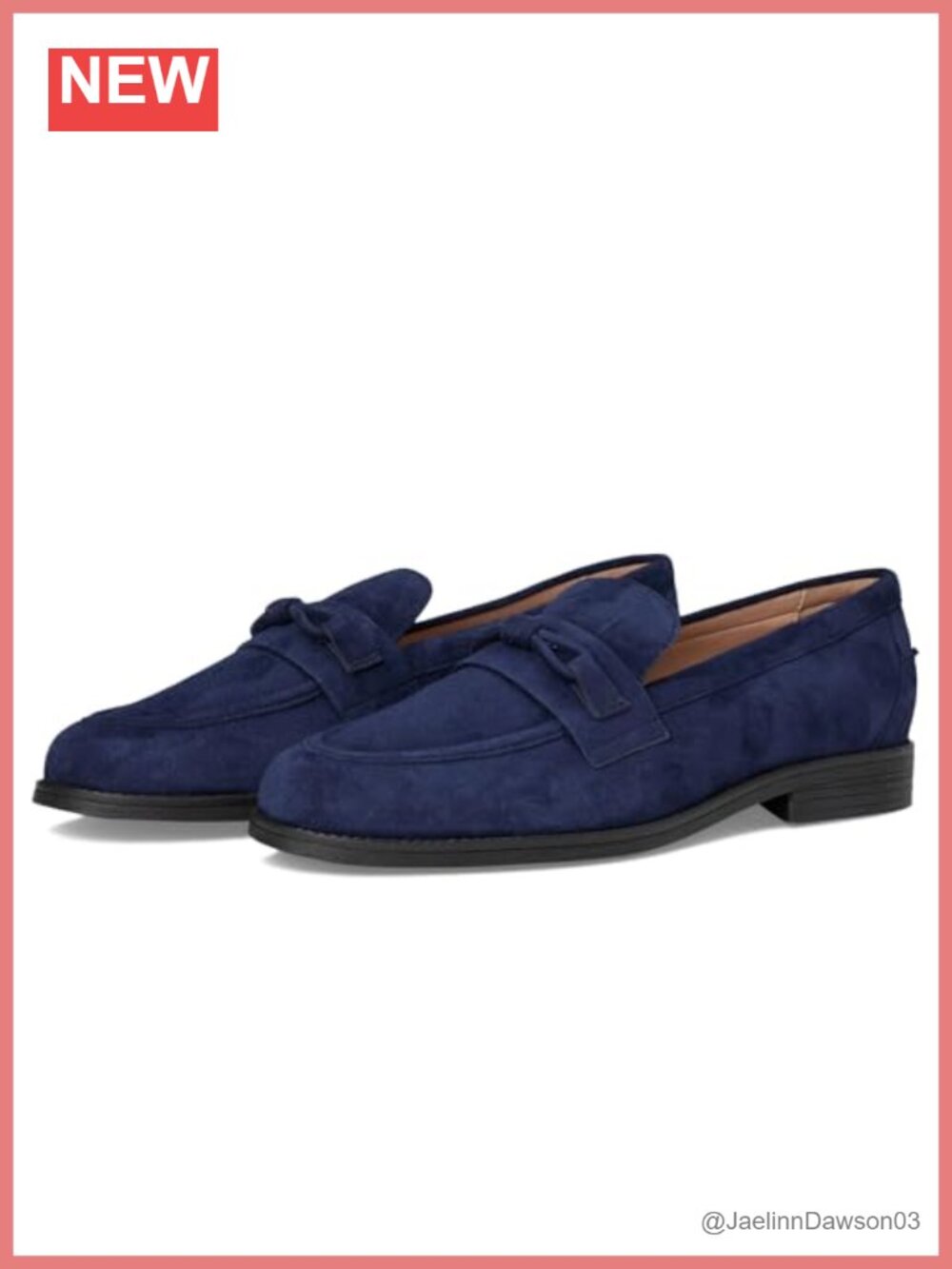 Women's Loafer Shoes with Tubular Leather Bow - Slip-On
